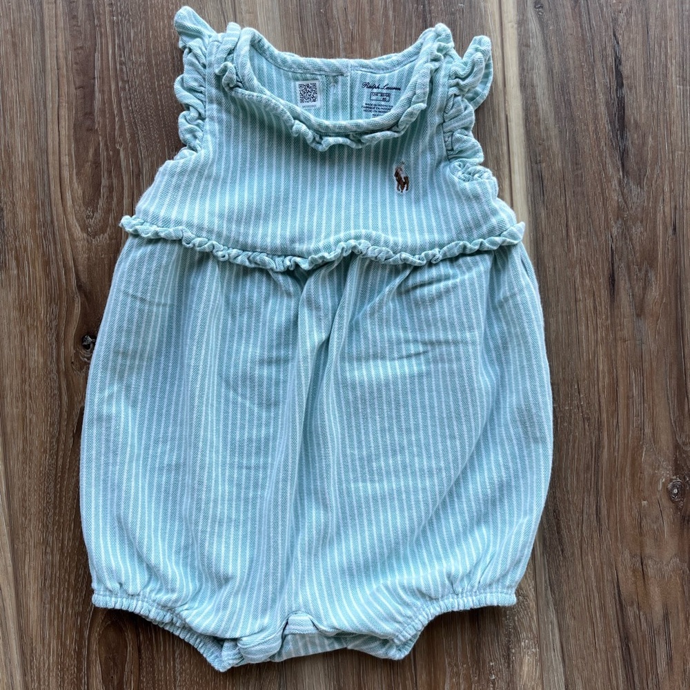 Ralph Lauren Baby Striped One Piece, 12 Months (Like New)
